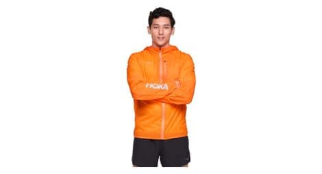 Veste coupe-vent hoka skyflow viz orange homme