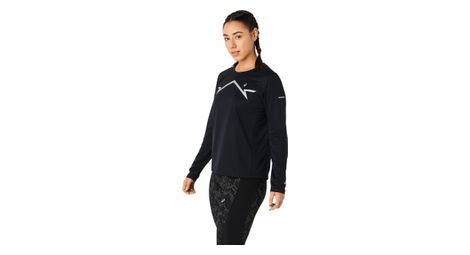 Maillot de manga larga asics run lite-show negro para mujer