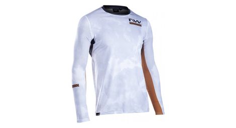 Maillot manches longues northwave bomb blanc or