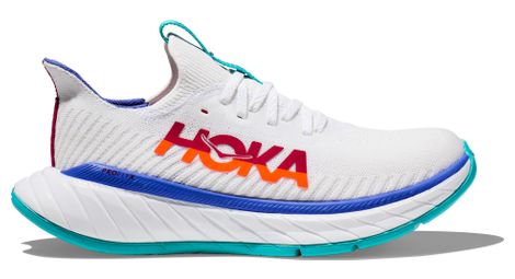 Chaussures de Running Hoka Carbon X 3 Blanc Bleu Rouge