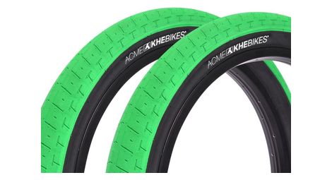 2x pneus BMX ACME 20 pouces x 2,40 pouces vert KHE