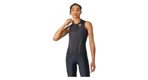 castelli anima flow women s sleeveless jersey black white