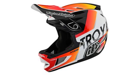 Casque integral troy lee designs d4 composite mips blanc orange
