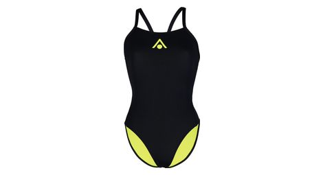 Maillot de bain 1 pièce femme aquasphere essential tie back noir jaune