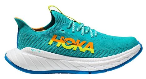 Hoka carbon x 3 blu verde giallo scarpe da corsa da donna