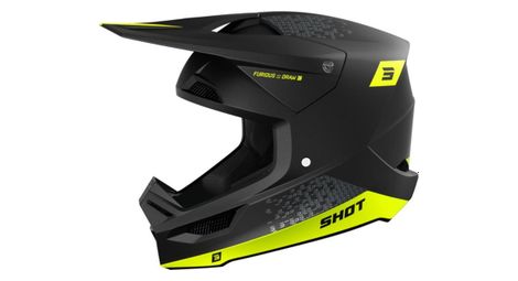 Casque intégral shot furious draw noir jaune fluo adulte
