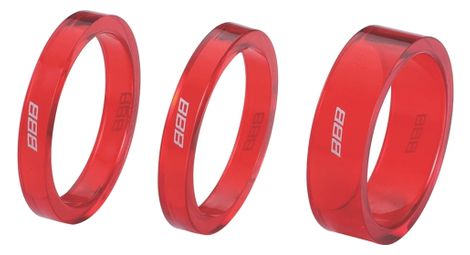 Bbb kit de 3 entretoises composite rouge