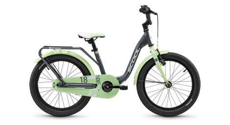 Vélo enfant S'COOL niXe 1 vitesse - Gris foncé/Vert pastel