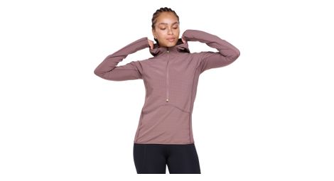 Veste coupe-vent 1/2 zip Hoka SkyGlow Marron Femme