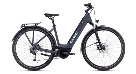 Cube touring hybrid one 625 easy entry elektrische hybride fiets shimano alivio 9s 625 wh 700 mm grijs 2024