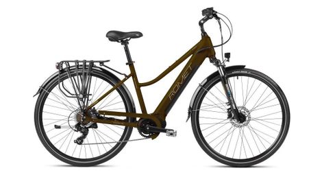 Vélo trekking electrique 28  - romet - gazela 1 moteur central - marron