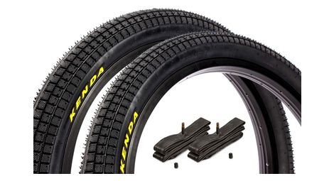 Set de pneus BMX KENDA K1040 20 x 2,25 pouces avec chambre à air AV
