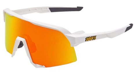 Lunettes 100% s3 - soft tact blanc - verres miroir multicouche rouge hiper