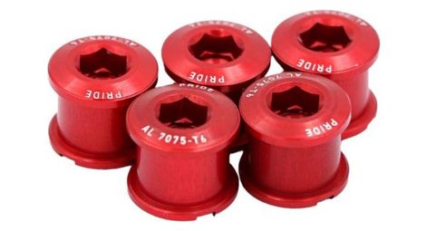 Pride bolzen/muttern kettenblatt vortex aluminium 6.5 mm rot