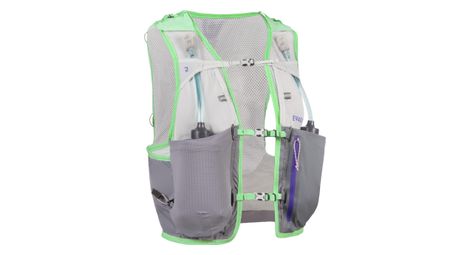 Chaleco de trail para mujer evadict8l gris/blanco/verde xxs/xs