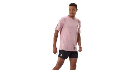 Compressport Performance Eat My Dust! Korte mouwen shirt, roze, heren