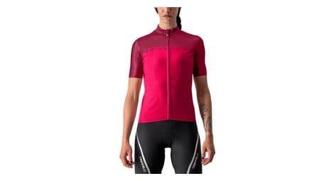 Maillot manches courtes femme castelli velocissima rose rouge bordeaux