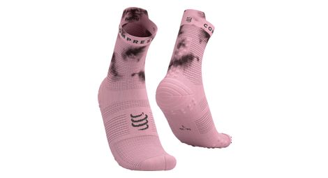 Chaussettes Compressport Pro Racing V4.0 Run High Eat My Dust! Rose