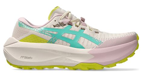 asics trabuco max 5 trail shoes beige pink green women s
