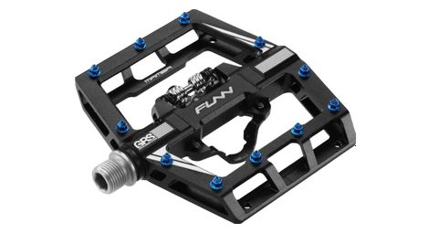 Par de pedales semiautomáticos funn mambagrs single side spd con jaulas negro