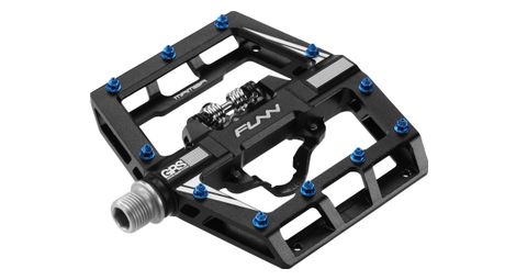 pair of funn mamba grs single side spd semi automatic pedals with cages black