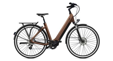 Vélo de ville électrique o2 feel iswan city up 6.1 univ shimano altus 8v 432 wh 28 marron