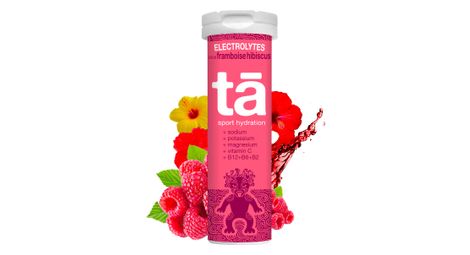tube of 12 effervescent pastilles ta energy electrolytes raspberry hibiscus