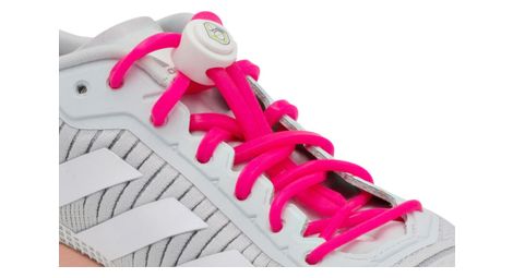 Lacets élastiques pour le running - silicone - rose fluo