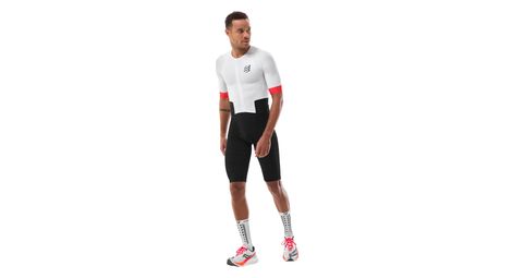 Traje triatlón Compressport Stream blanco/negro para hombre