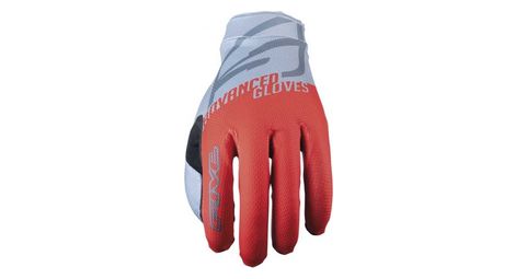 Paar lange kinderhandschuhe fünf xr-lite split neon rot / grau