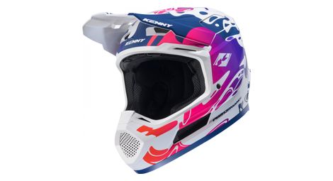 Casque integral kenny performance fluid bleu/blanc/rose