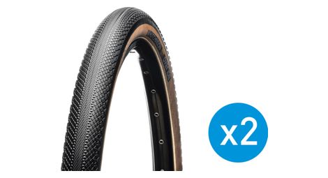 Pack de 2 pneus hutchinson overide 700 tubeless hardskin souple tanwall
