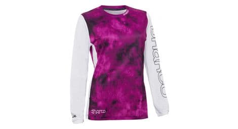 Maillot manches longues femme dharco gravity maribor rose blanc