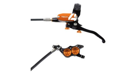 Hope tech 4 e4 front disc brake zwart / oranje standaard slang