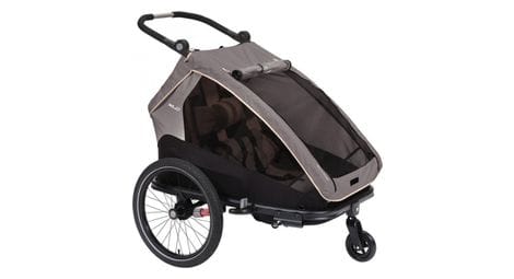 Xlc remorque enfant duo s 20  gris/beige/anthracite