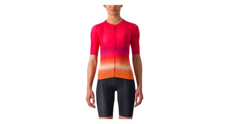 Maillot manches courtes femme castelli climber's 4.0 rose/orange