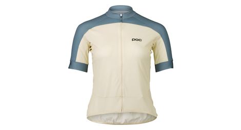 Dames poc essential road logo short sleeve jersey wit/blauw