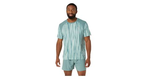 Asics road all over print maglia a maniche corte verde uomo