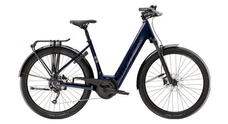 Velo de ville electrique trek verve 4 lowstep shimano altus 9v 725 wh bleu fonce 2023