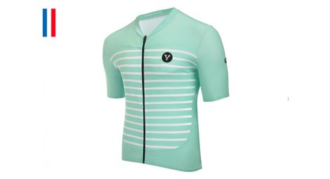 Maglia manica corta verde celeste lebram ventoux vestibilità attillata