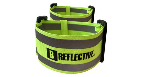 B reflective easy fit  kit de 2 brassards reflechissants ultra ajustables multi usage velo pieton ru