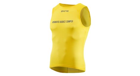 Debardeur de compression skins cycle short sleeveless baselayer jaune