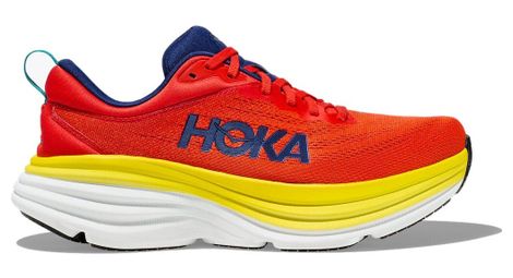 Chaussures de Running Hoka Bondi 8 Rouge Jaune Bleu