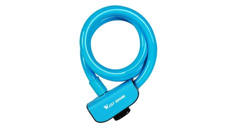Antivol de vélo west biking - câble acier renforcé et allongé - bleu