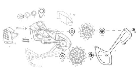 Gabbia interna per deragliatore posteriore sram sx/nx eagle e gx eagle axs