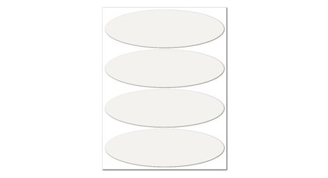B REFLECTIVE Eco OVAL, Kit 4 autocollants réfléchissants, 8,5 x 2,7 cm, blanc