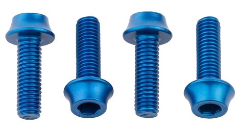 Set van 4 wolf tooth water bottle cage bolts m5x15 mm blauw