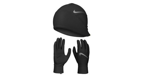 Bonnet + gants nike essential running noir homme