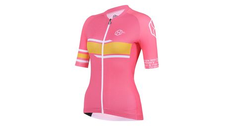 Maillot cycliste rose multicolore pour femme manches courtes 8andcounting