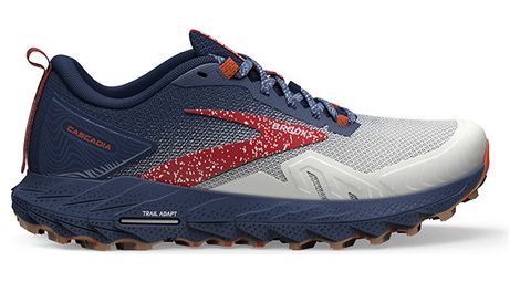 Brooks cascadia 17 white blue red women's trail shoes